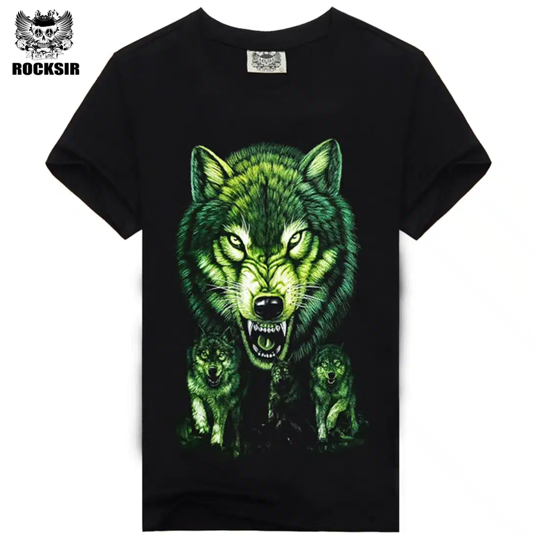 Rocksir 3d wolf t shirt mens Brand 3D Indians wolf Print t shirts Cotton wolves Men t-shirt Casual Man Tees Mens Tops 24