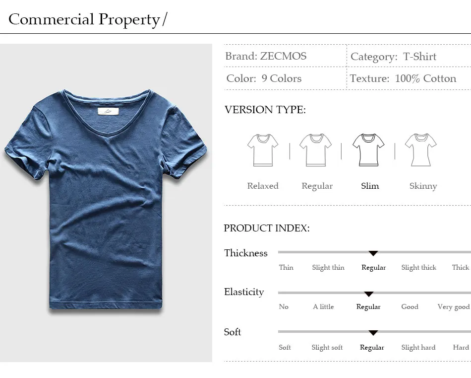 Zecmos 2017 Slim Fit V-Neck T-Shirt Men Basic Plain T Shirt Male Clothes Solid Cotton Top Tees Short Sleeve Fashion 16