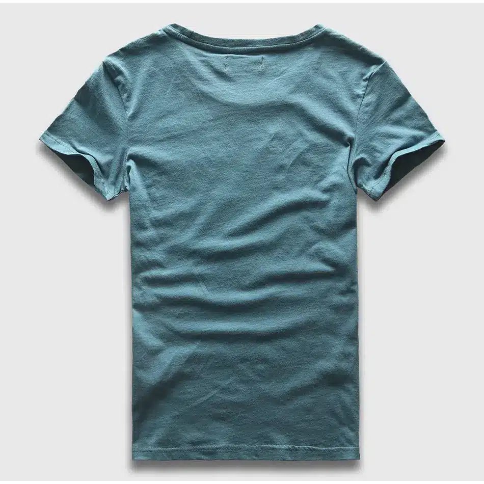 Zecmos 2017 Slim Fit V-Neck T-Shirt Men Basic Plain T Shirt Male Clothes Solid Cotton Top Tees Short Sleeve Fashion 28
