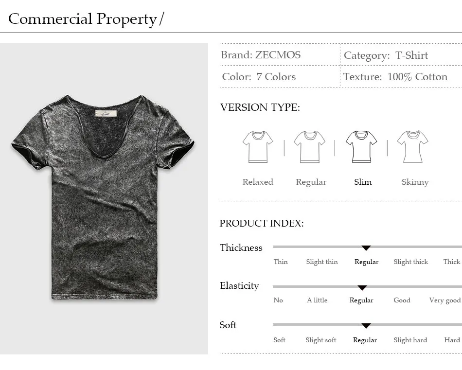 Zecmos Vintage Black T-Shirt Men Size Fashion Heavy Washed T Shirts For Men Slim Fit V Neck Top Tees Male Short Sleeve 16