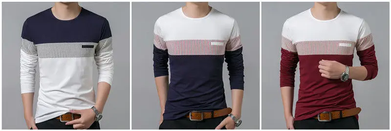 COODRONY T-Shirt Men 2017 Spring Summer New Long Sleeve O-Neck T Shirt Men Brand Clothing Fashion Patchwork Cotton Tee Tops 7622 4