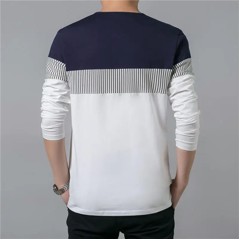 COODRONY T-Shirt Men 2017 Spring Summer New Long Sleeve O-Neck T Shirt Men Brand Clothing Fashion Patchwork Cotton Tee Tops 7622 7