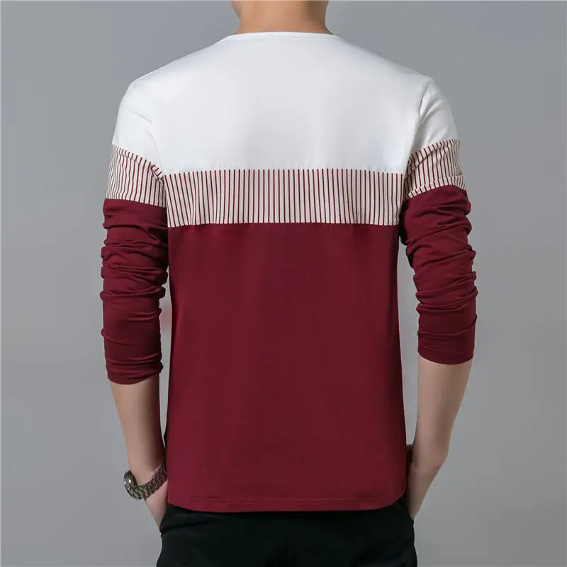 COODRONY T-Shirt Men 2017 Spring Summer New Long Sleeve O-Neck T Shirt Men Brand Clothing Fashion Patchwork Cotton Tee Tops 7622 10