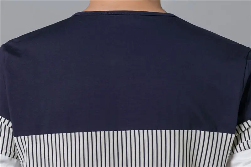 COODRONY T-Shirt Men 2017 Spring Summer New Long Sleeve O-Neck T Shirt Men Brand Clothing Fashion Patchwork Cotton Tee Tops 7622 18