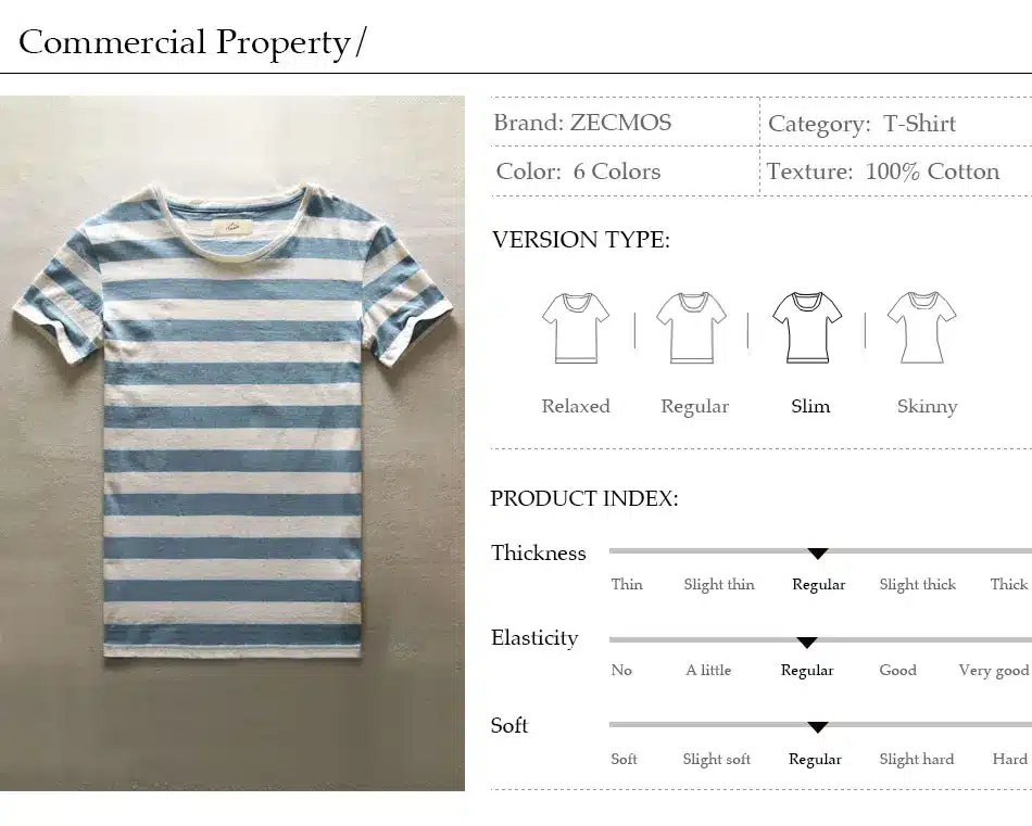 Zecmos New Men Stripe T-Shirt Fashion O Neck Short Sleeved Slim Fit Blue Striped T Shirt Man 15