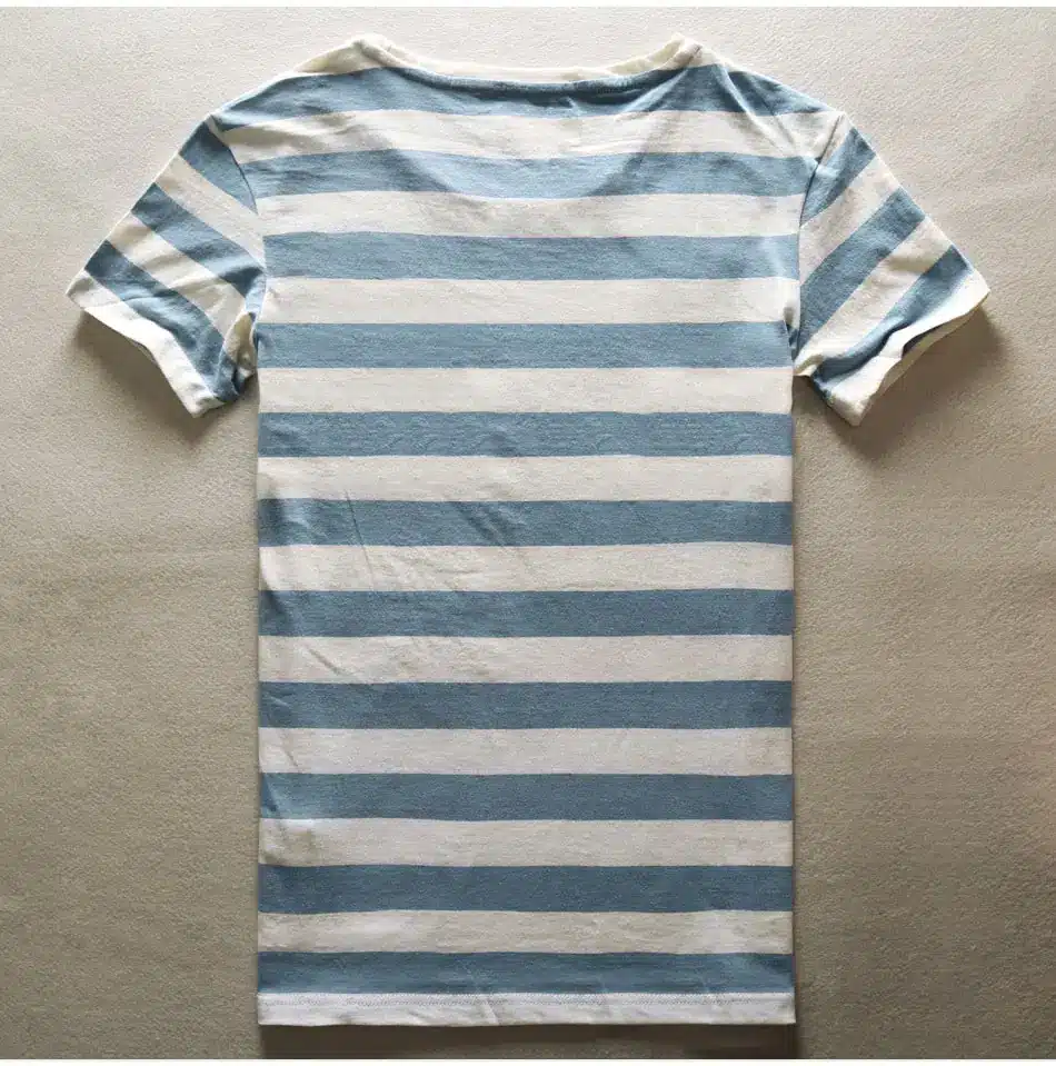 Zecmos New Men Stripe T-Shirt Fashion O Neck Short Sleeved Slim Fit Blue Striped T Shirt Man 20