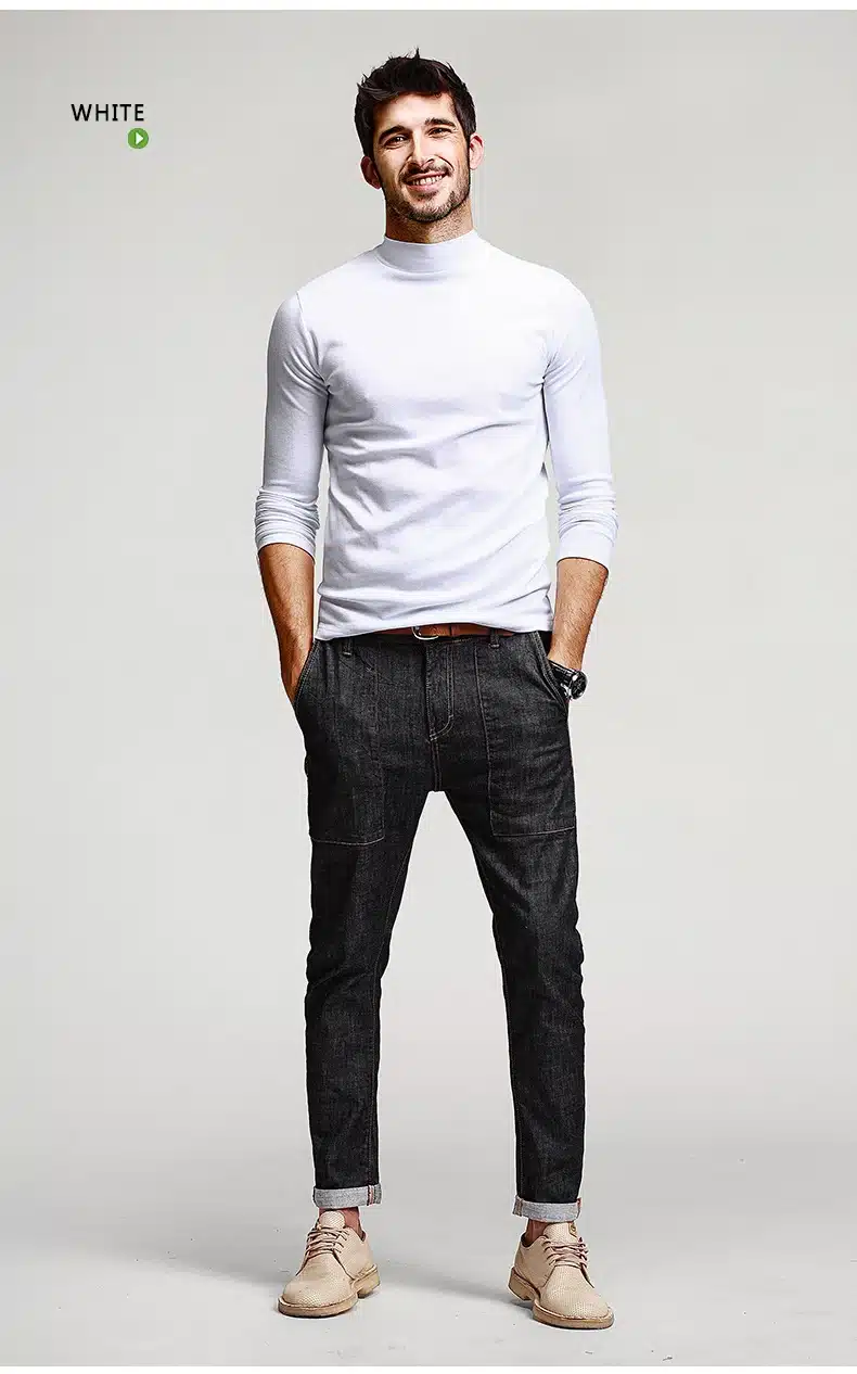 KUEGOU Mens Casual T Shirts 5 Solid Color Brand Clothing For Man's Long Sleeve Slim T-Shirts Male Wear Plus Size Tops Tees 803 21