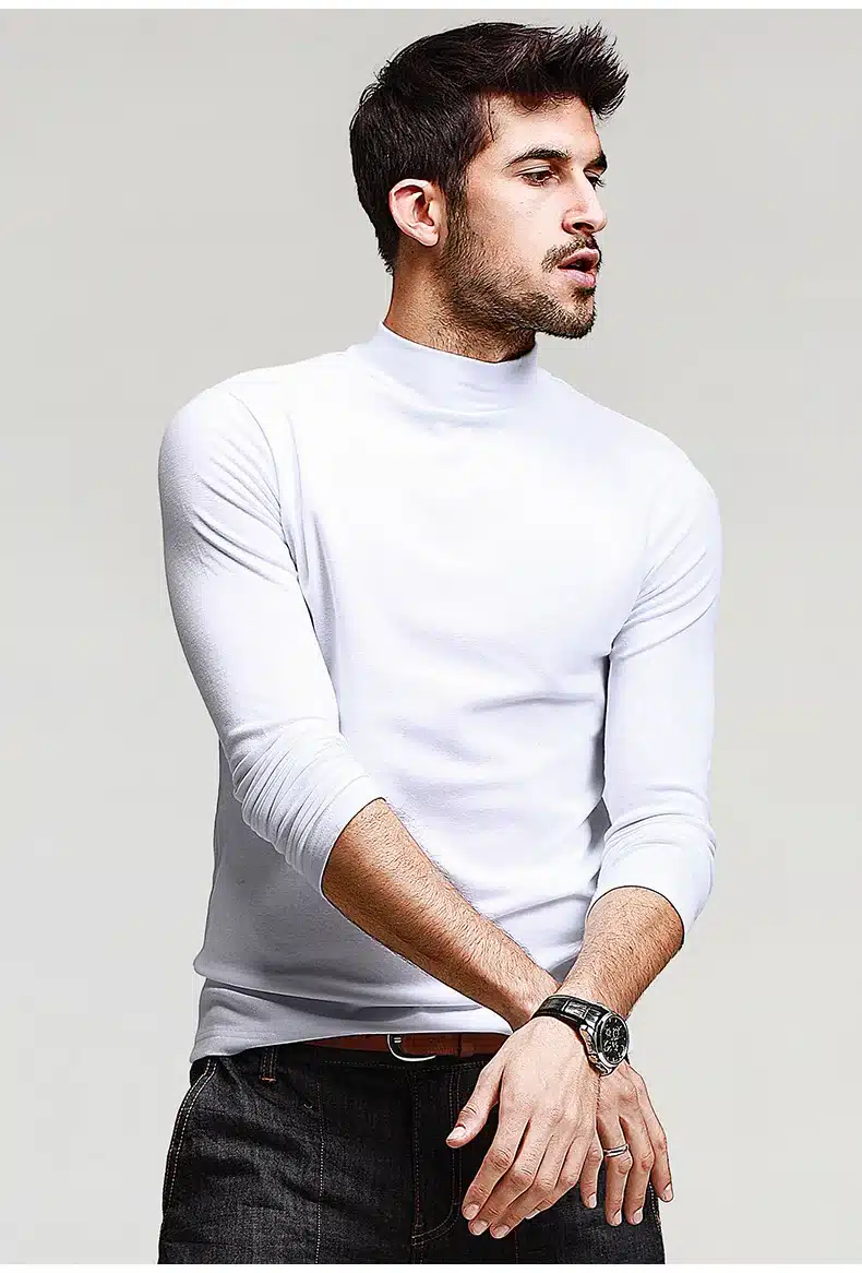 KUEGOU Mens Casual T Shirts 5 Solid Color Brand Clothing For Man's Long Sleeve Slim T-Shirts Male Wear Plus Size Tops Tees 803 22