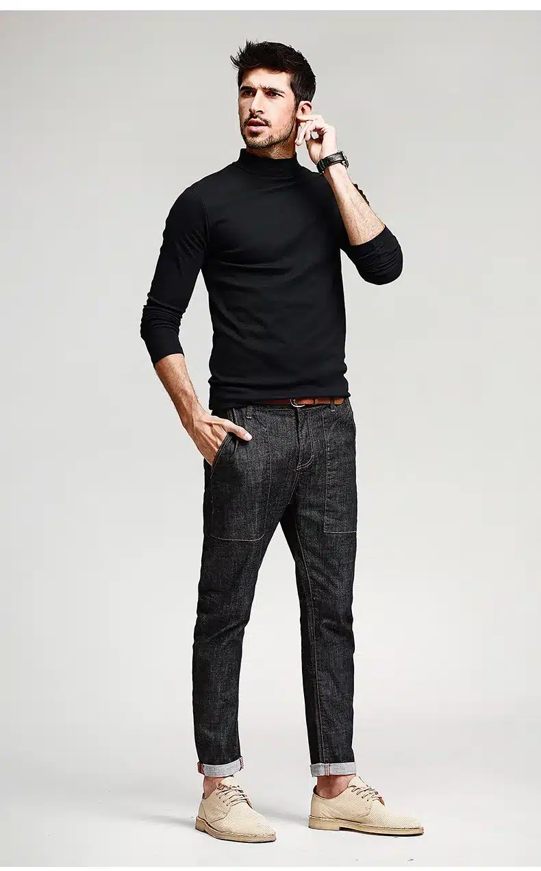 KUEGOU Mens Casual T Shirts 5 Solid Color Brand Clothing For Man's Long Sleeve Slim T-Shirts Male Wear Plus Size Tops Tees 803 26
