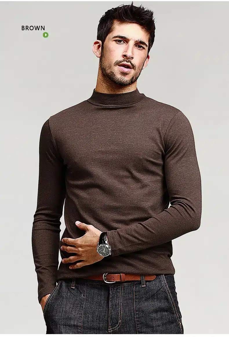 KUEGOU Mens Casual T Shirts 5 Solid Color Brand Clothing For Man's Long Sleeve Slim T-Shirts Male Wear Plus Size Tops Tees 803 27