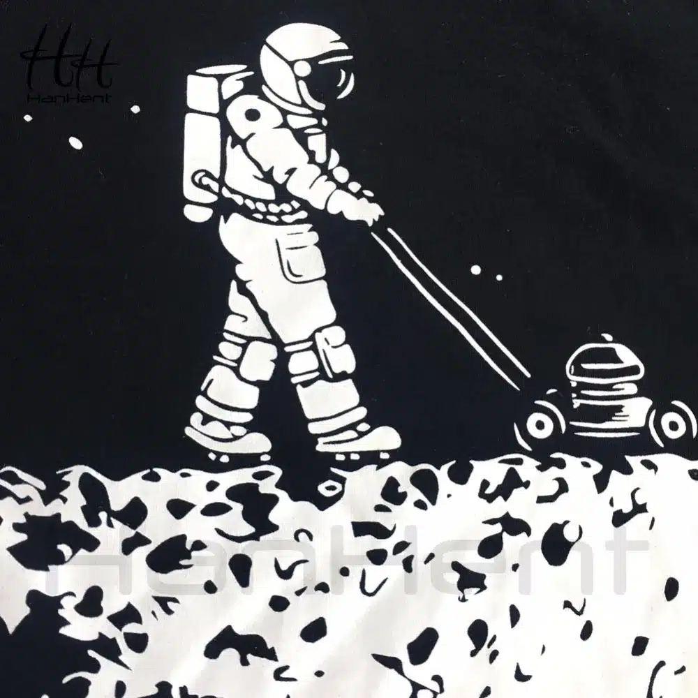 HanHent Develop The Moon T-shirts Men's Creative Design Summer Tee shirts Casual Streetwear Cotton Tops New Funny T shirts Black 12