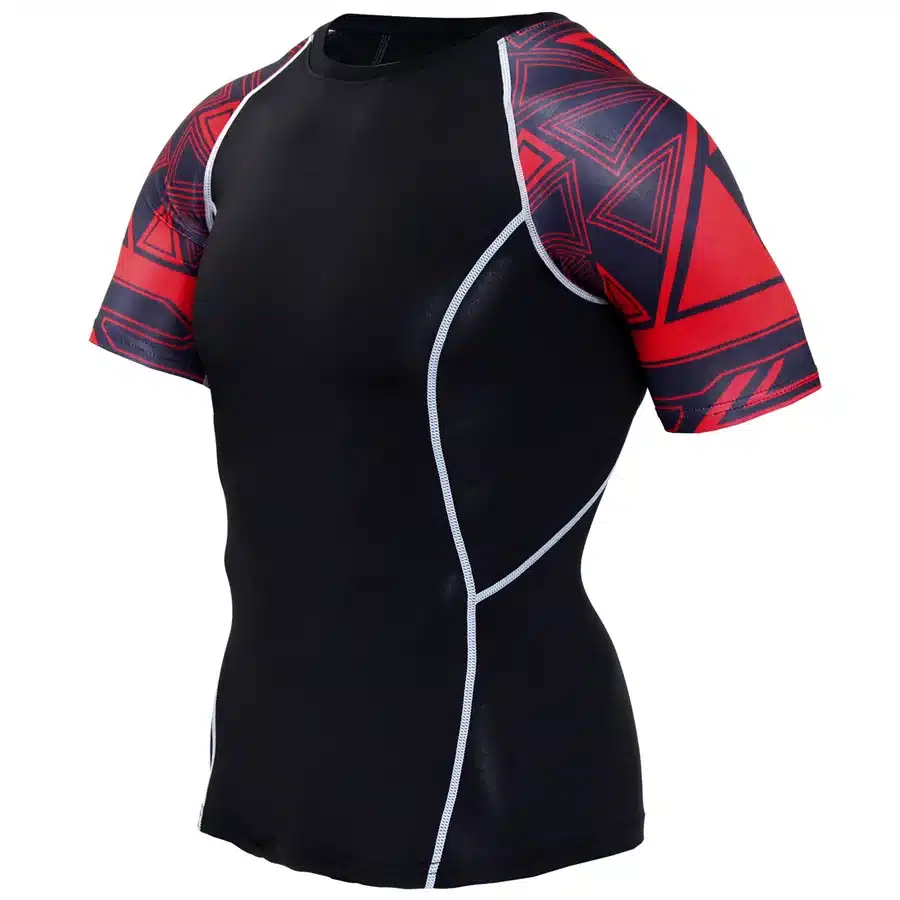 New Compression Shirt Splicing Sleeve Fitness Men Wolf Skull Anime 3D T Shirt MMA Short Sleeve Crossfit Bodybuilding Tee Shirt 22