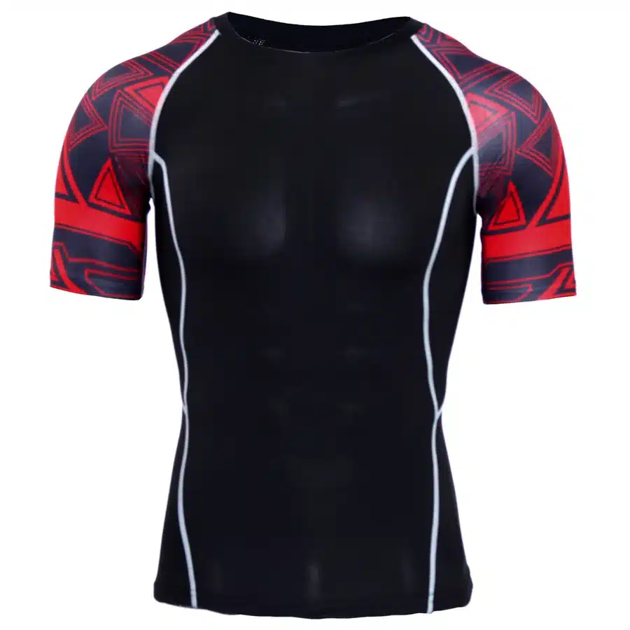 New Compression Shirt Splicing Sleeve Fitness Men Wolf Skull Anime 3D T Shirt MMA Short Sleeve Crossfit Bodybuilding Tee Shirt 23