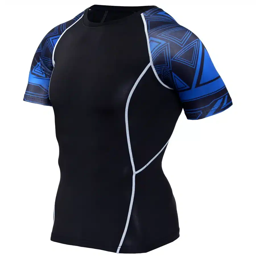 New Compression Shirt Splicing Sleeve Fitness Men Wolf Skull Anime 3D T Shirt MMA Short Sleeve Crossfit Bodybuilding Tee Shirt 25
