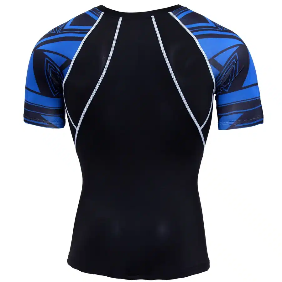 New Compression Shirt Splicing Sleeve Fitness Men Wolf Skull Anime 3D T Shirt MMA Short Sleeve Crossfit Bodybuilding Tee Shirt 27