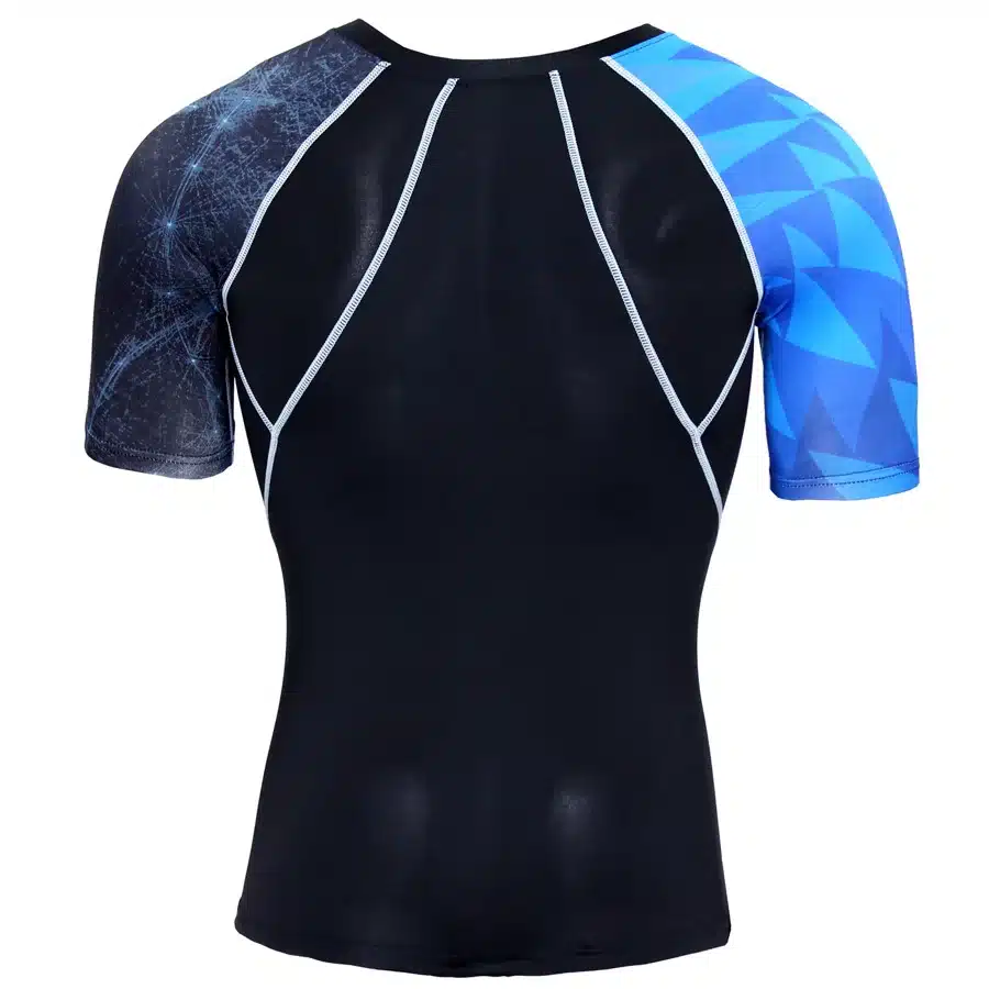New Compression Shirt Splicing Sleeve Fitness Men Wolf Skull Anime 3D T Shirt MMA Short Sleeve Crossfit Bodybuilding Tee Shirt 36