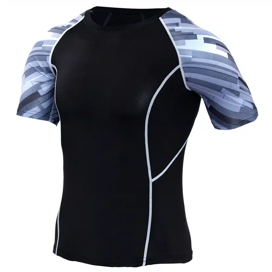 New Compression Shirt Splicing Sleeve Fitness Men Wolf Skull Anime 3D T Shirt MMA Short Sleeve Crossfit Bodybuilding Tee Shirt 37