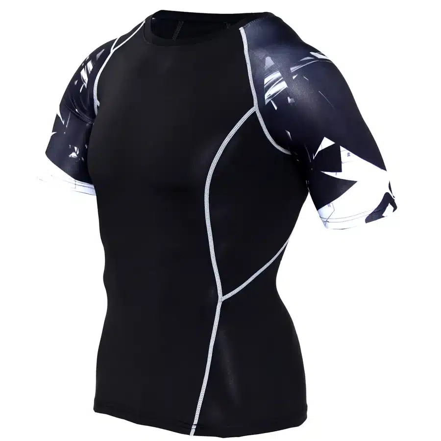 New Compression Shirt Splicing Sleeve Fitness Men Wolf Skull Anime 3D T Shirt MMA Short Sleeve Crossfit Bodybuilding Tee Shirt 40