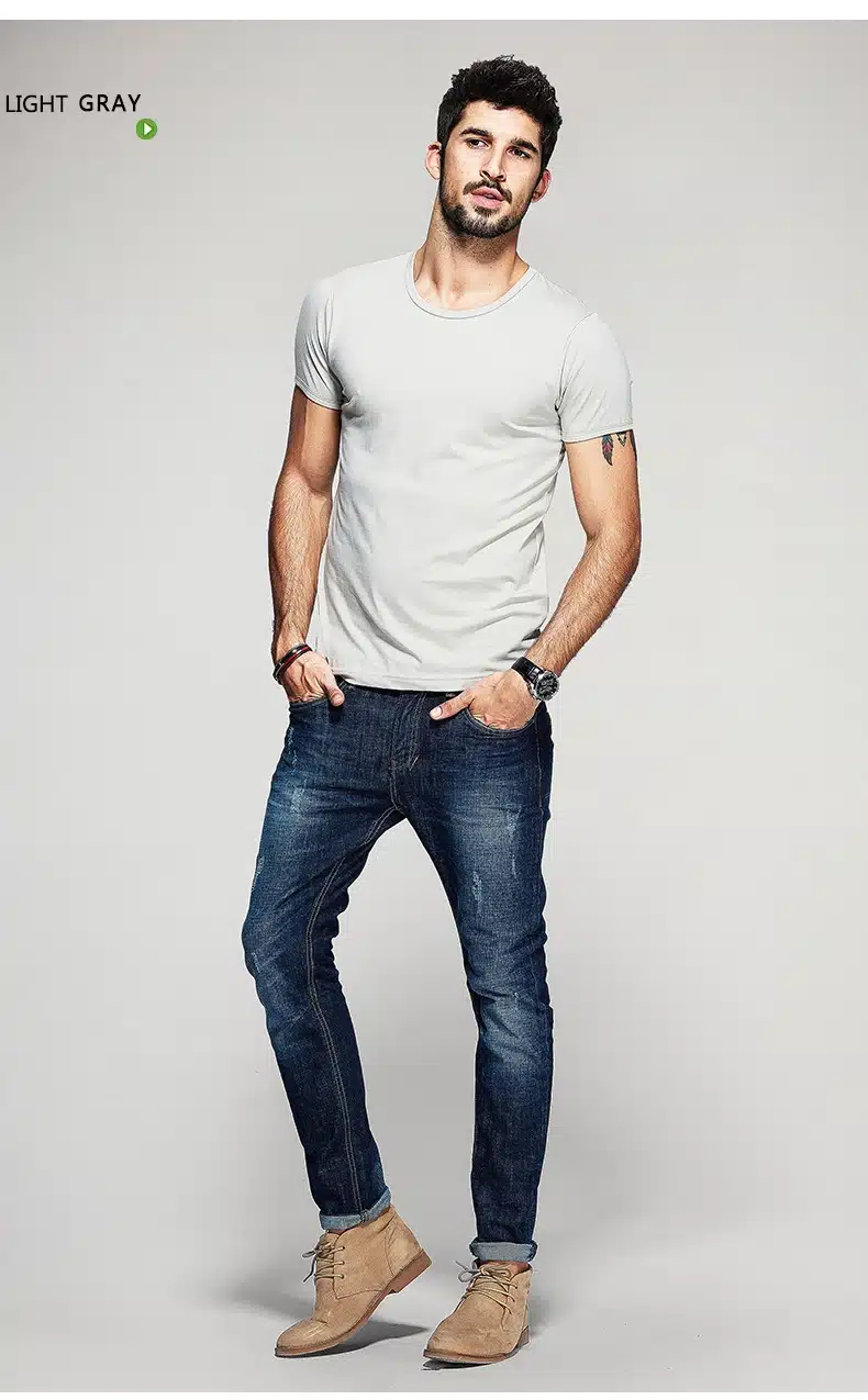 KUEGOU Summer Mens Casual T Shirts 10 Solid Colors Brand Clothing Man's Wear Short Sleeve Slim T-Shirts Tops Tees Plus Size 601 25