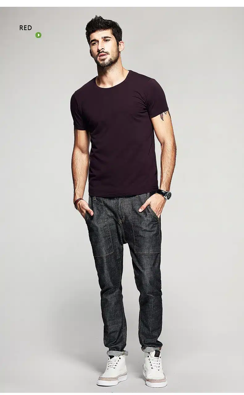 KUEGOU Summer Mens Casual T Shirts 10 Solid Colors Brand Clothing Man's Wear Short Sleeve Slim T-Shirts Tops Tees Plus Size 601 33