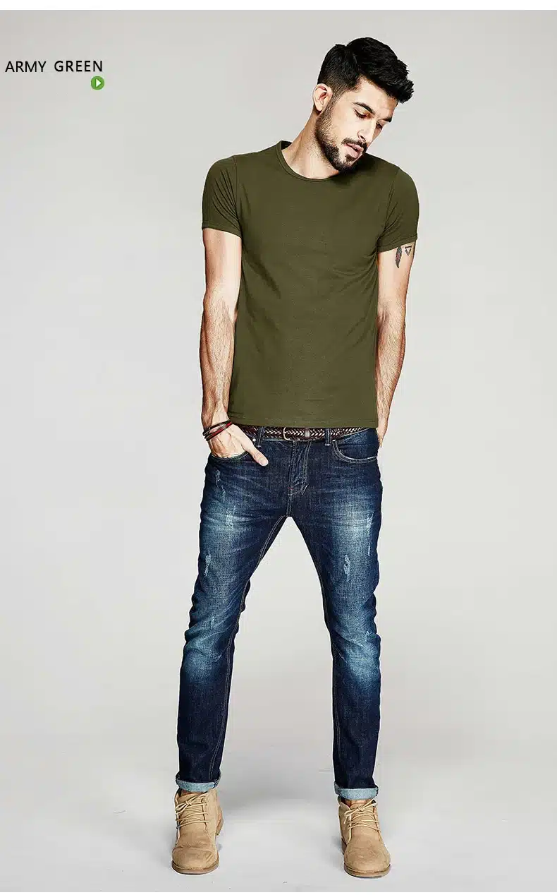 KUEGOU Summer Mens Casual T Shirts 10 Solid Colors Brand Clothing Man's Wear Short Sleeve Slim T-Shirts Tops Tees Plus Size 601 37