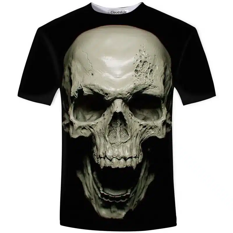 Cloudstyle New Hot Men Summer 3D t shirt Street Fashion models love fashion skull soul chariot Rock T-shirt Men Clothes 12