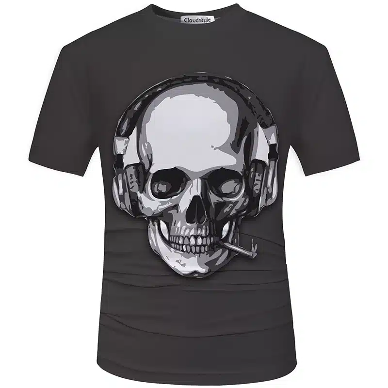 Cloudstyle New Hot Men Summer 3D t shirt Street Fashion models love fashion skull soul chariot Rock T-shirt Men Clothes 13
