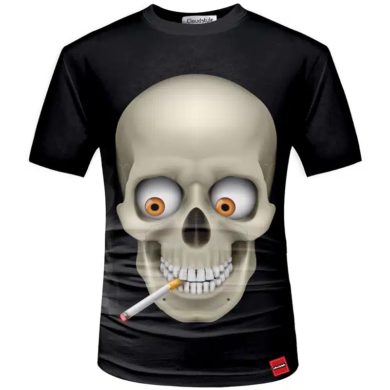 Cloudstyle New Hot Men Summer 3D t shirt Street Fashion models love fashion skull soul chariot Rock T-shirt Men Clothes 14