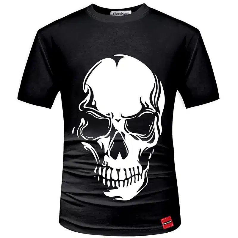 Cloudstyle New Hot Men Summer 3D t shirt Street Fashion models love fashion skull soul chariot Rock T-shirt Men Clothes 15