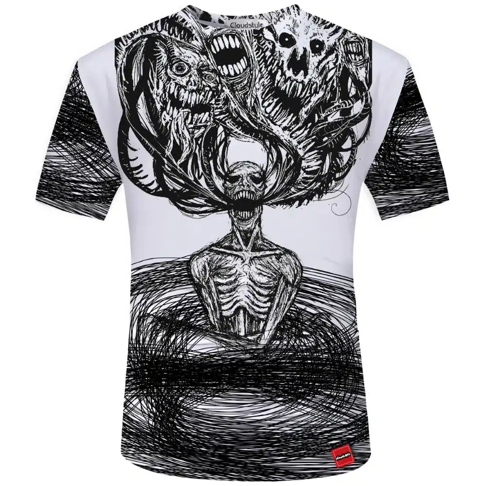 Cloudstyle New Hot Men Summer 3D t shirt Street Fashion models love fashion skull soul chariot Rock T-shirt Men Clothes 20