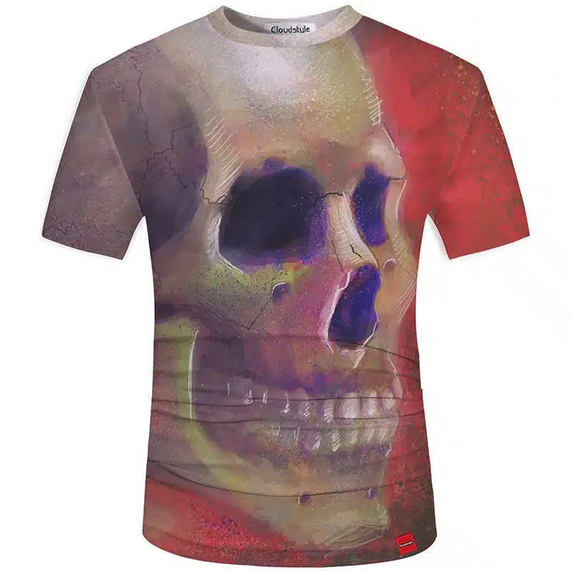 Cloudstyle New Hot Men Summer 3D t shirt Street Fashion models love fashion skull soul chariot Rock T-shirt Men Clothes 23