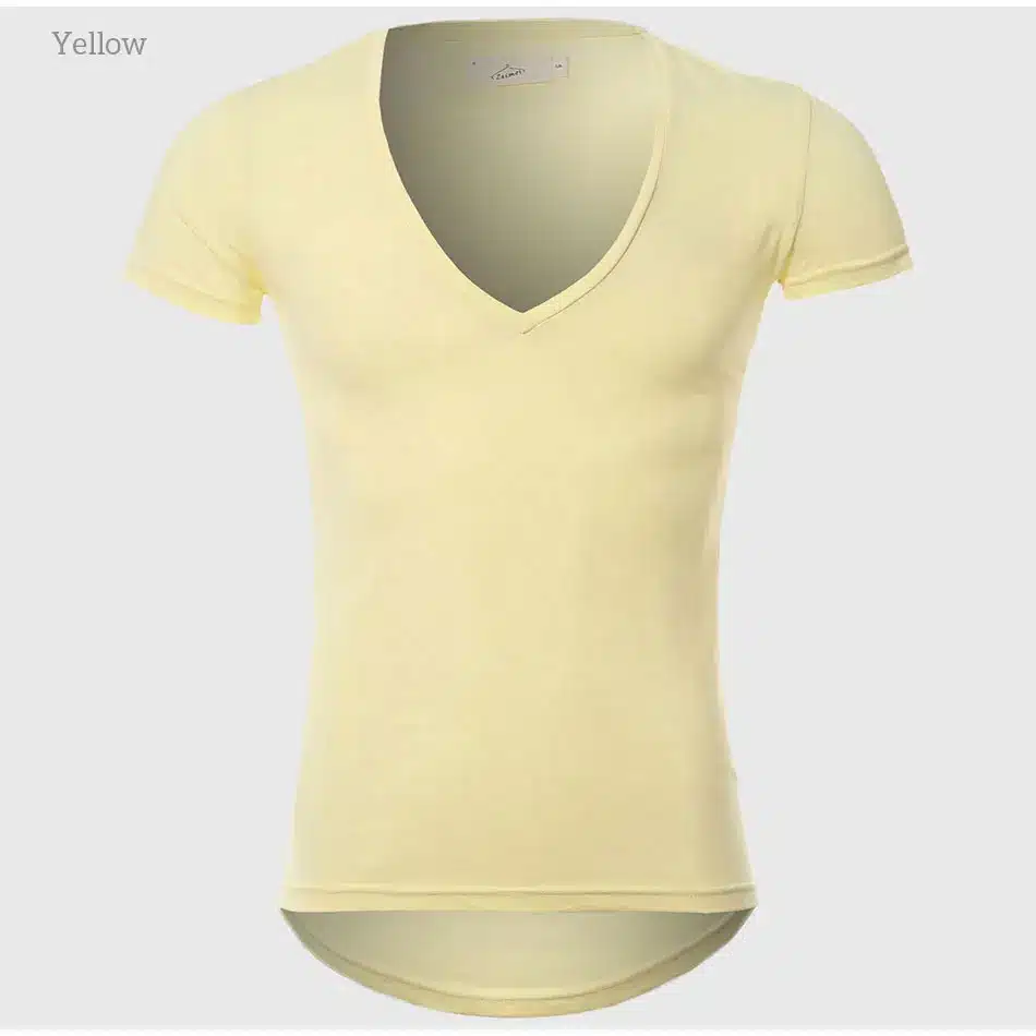 21 Colors Deep V Neck T-Shirt Men Fashion Compression Short Sleeve T Shirt Male Muscle Fitness Tight Summer Top Tees 39