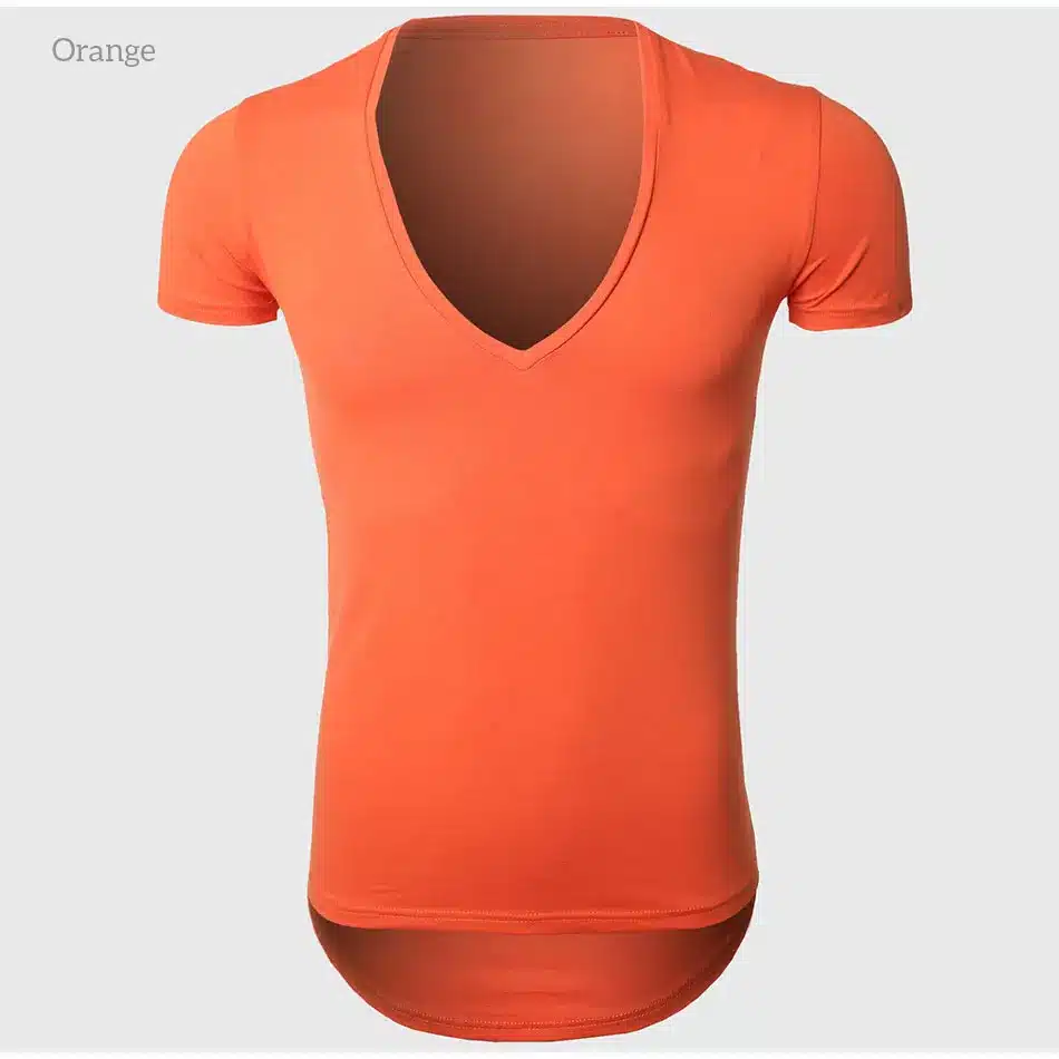 21 Colors Deep V Neck T-Shirt Men Fashion Compression Short Sleeve T Shirt Male Muscle Fitness Tight Summer Top Tees 47