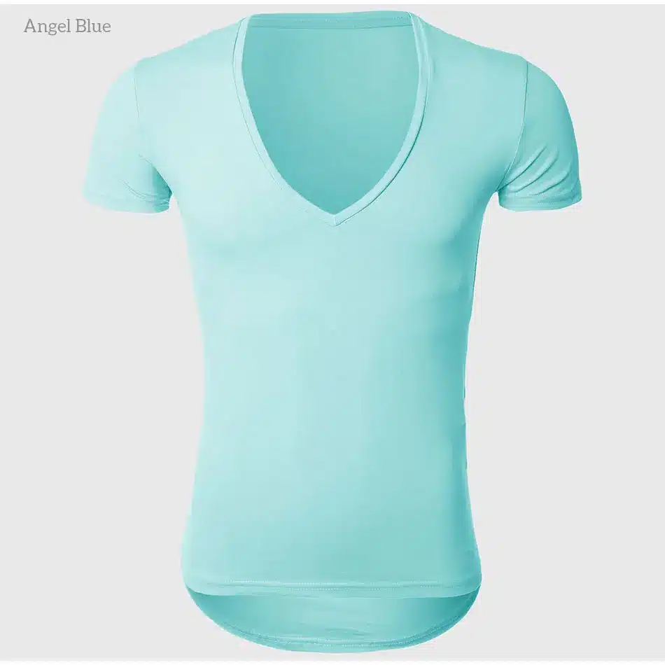 21 Colors Deep V Neck T-Shirt Men Fashion Compression Short Sleeve T Shirt Male Muscle Fitness Tight Summer Top Tees 51