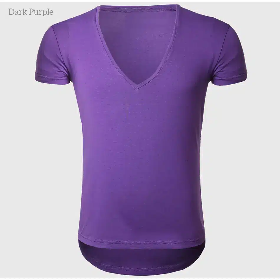 21 Colors Deep V Neck T-Shirt Men Fashion Compression Short Sleeve T Shirt Male Muscle Fitness Tight Summer Top Tees 54