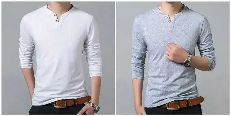 COODRONY T-Shirt Men 2017 Spring Summer New Long Sleeve Henry Collar T Shirt Men Brand Soft Pure Cotton Slim Fit Tee Shirts 7625 4