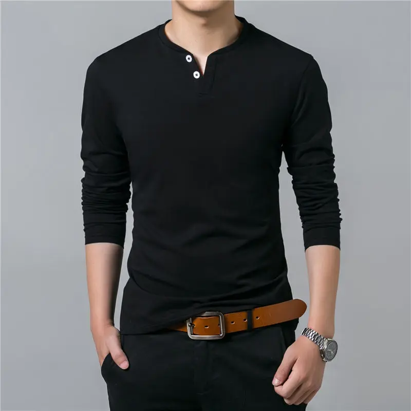 COODRONY T-Shirt Men 2017 Spring Summer New Long Sleeve Henry Collar T Shirt Men Brand Soft Pure Cotton Slim Fit Tee Shirts 7625 6