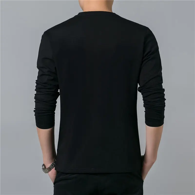 COODRONY T-Shirt Men 2017 Spring Summer New Long Sleeve Henry Collar T Shirt Men Brand Soft Pure Cotton Slim Fit Tee Shirts 7625 7