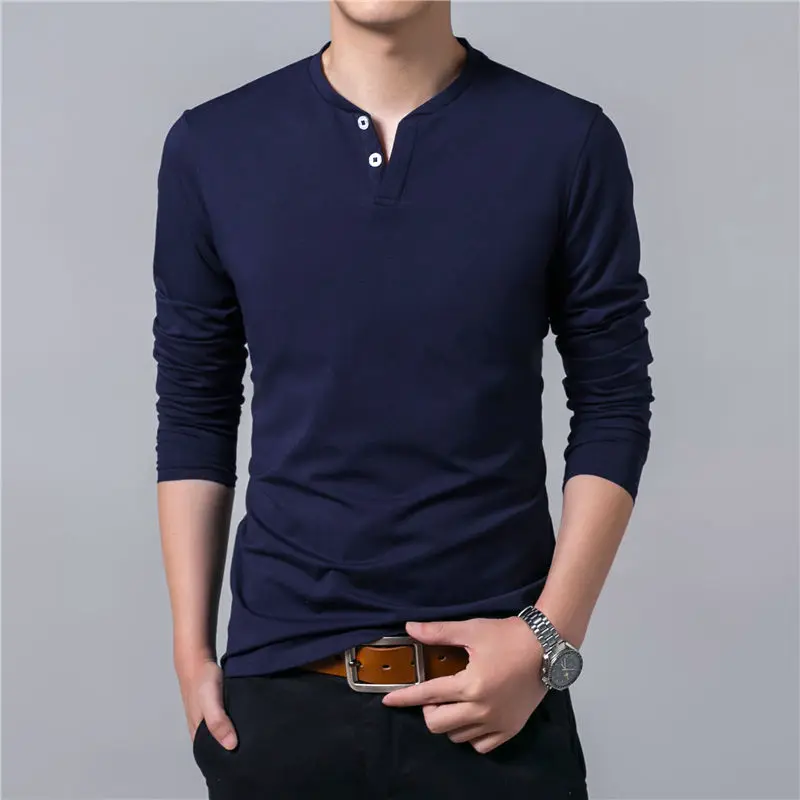 COODRONY T-Shirt Men 2017 Spring Summer New Long Sleeve Henry Collar T Shirt Men Brand Soft Pure Cotton Slim Fit Tee Shirts 7625 10