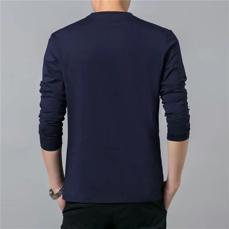 COODRONY T-Shirt Men 2017 Spring Summer New Long Sleeve Henry Collar T Shirt Men Brand Soft Pure Cotton Slim Fit Tee Shirts 7625 11