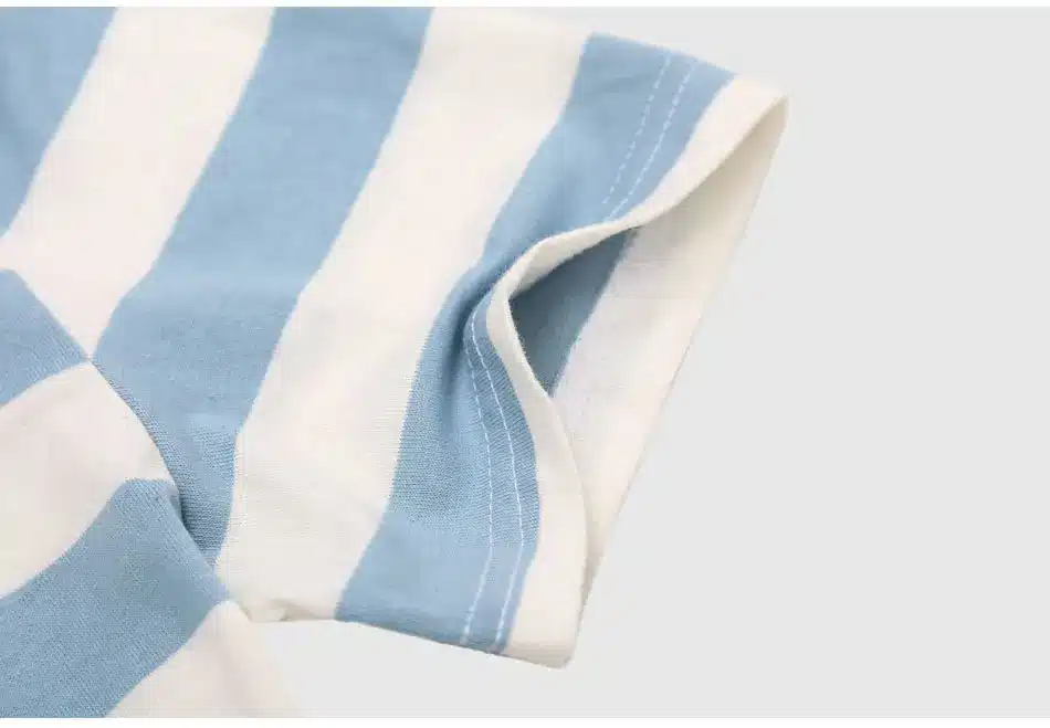 Zecmos Navy Striped Sailor T-Shirt Men Summer Black And White Striped Loose T Shirt Men Horizontal Sea Style 33