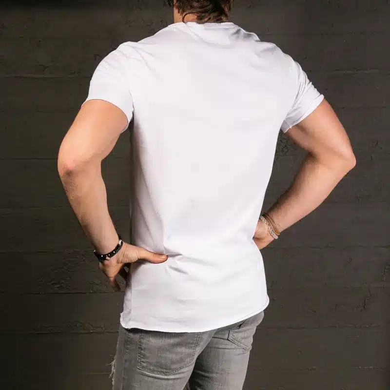 2017 New Men's Fashion Show Stylish Long T shirt Asymmetrical Side Zipper Big Neck Short Sleeve T-shirt Male Hip Hop Tee 23