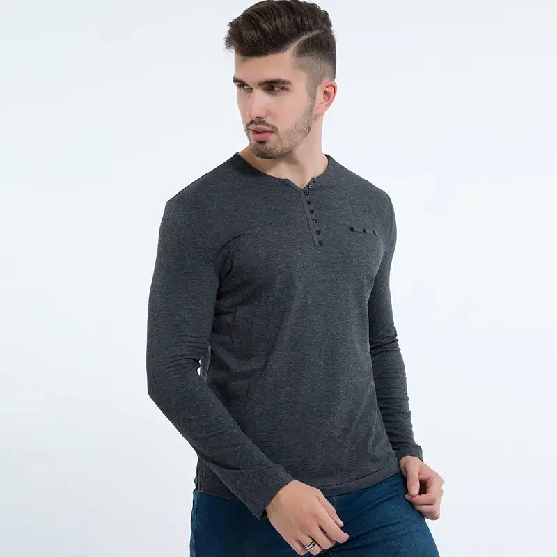 Liseaven 2017 Fashion Mens Slim Fit Long Sleeve T-Shirts Stylish Luxury Men V Neck Cotton T Shirt Tops Tee 14
