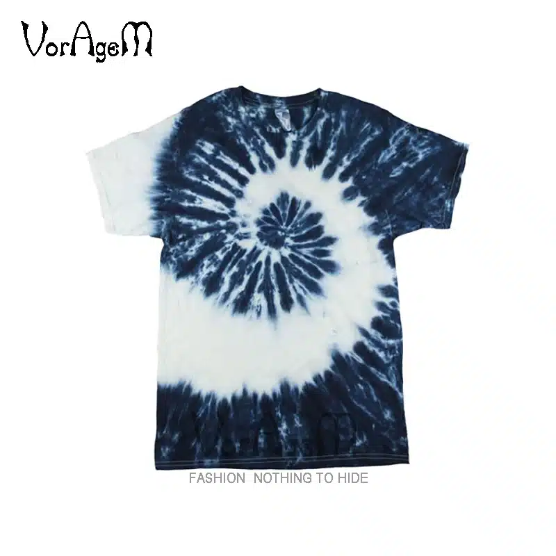 VORAGEM 2017 Men's Summer Handmade Tie Dye T Shirt Fashion Spiral Star Ray Colorful Tops Hipster Skateboard Men 100% Cotton Tees 29