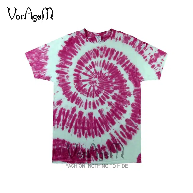 VORAGEM 2017 Men's Summer Handmade Tie Dye T Shirt Fashion Spiral Star Ray Colorful Tops Hipster Skateboard Men 100% Cotton Tees 30