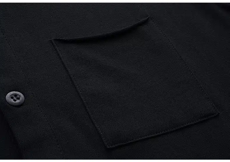 KUEGOU Autumn Mens T Shirts Button Black White Brand Clothing Long Sleeve Man's Cardigan T-Shirts Male Plus Size Tops Tees 765 29