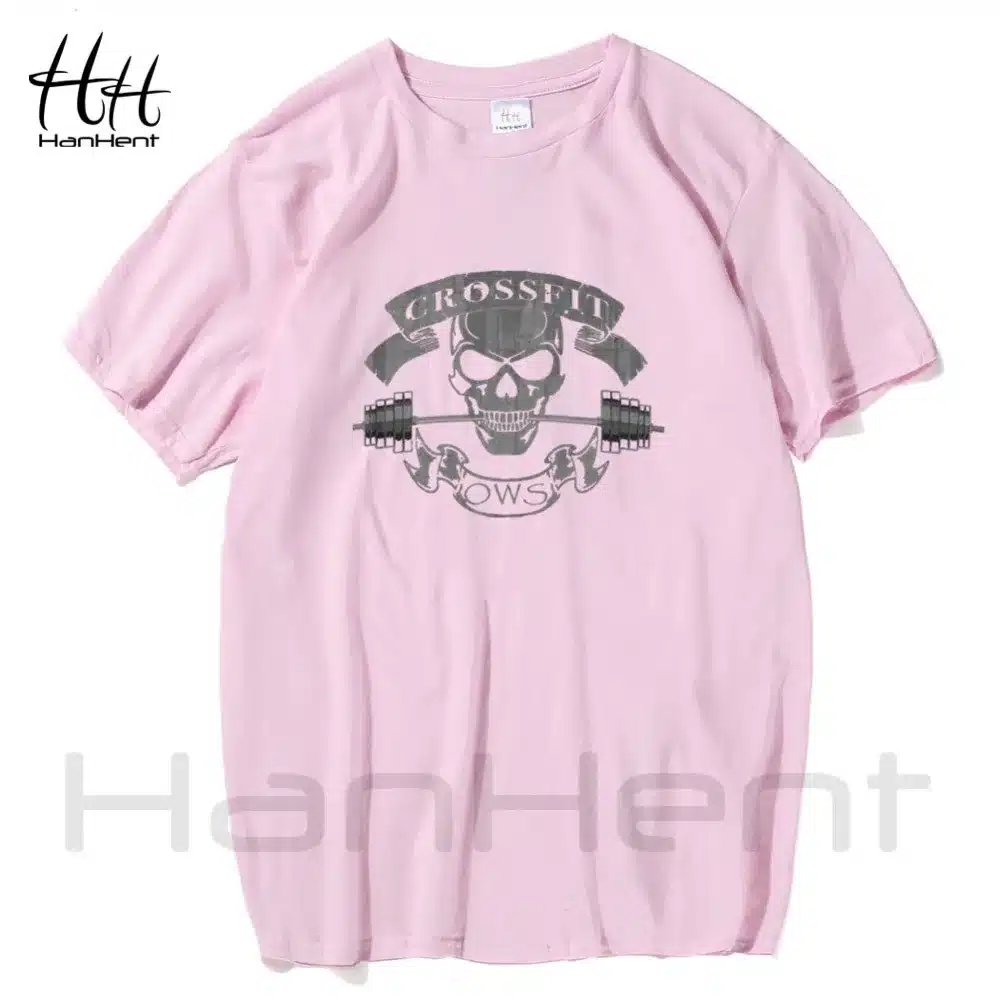 HanHent New Fashion Tees Crossfit Skull T Shirts Men Fitness T-Shirt Bodybuilding Top Tees Cotton Short Sleeve Sportswear Shirt 13
