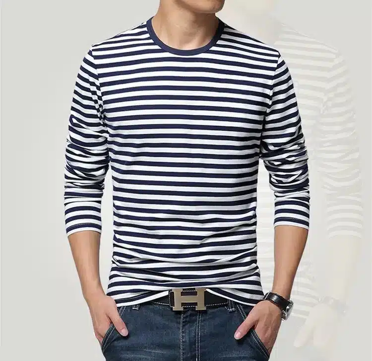 Navy style long-sleeve shirt men T-shirt o-neck stripe t shirt men shirt navy vintage basic 95% cotton shirt 21