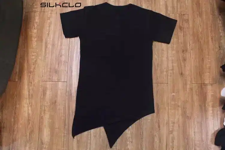 2017 Asymmetrical Designed Long Style T shirt For Men Fashion Button Short Sleeves Men's Top Tees Solid Street Hip Hop Men Dress 13
