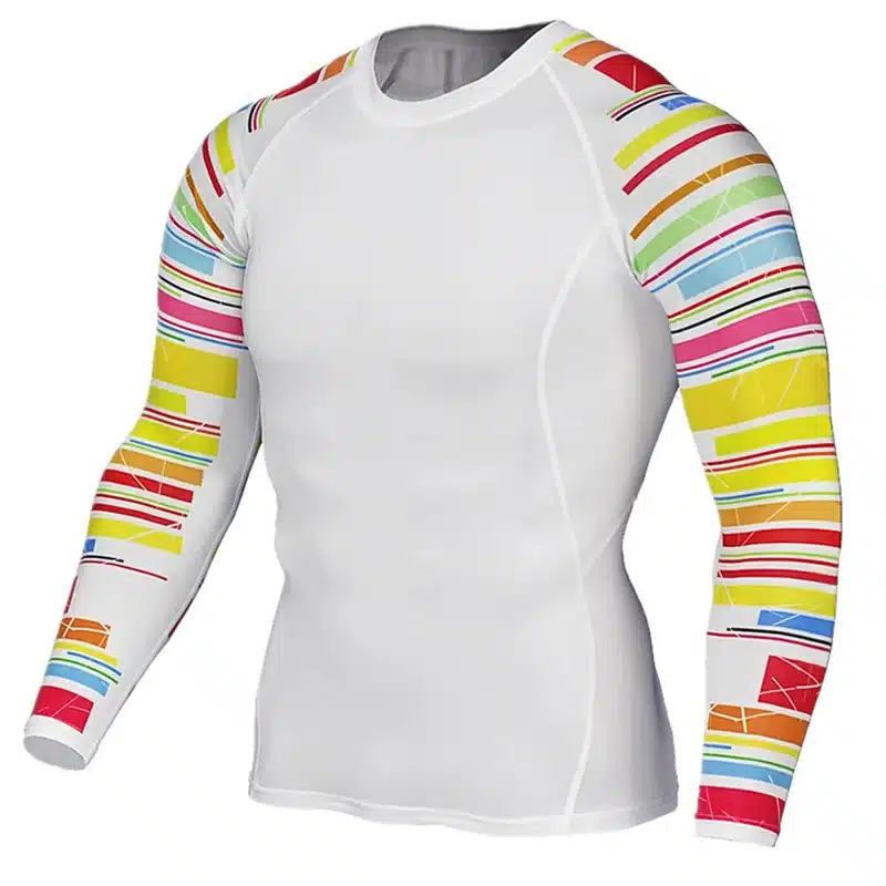 2017 Mens Compression Shirt Slim Fit White Crossfit Bodybuilding T-shirt MMA Fitness Tights Brand Clothing Tops Plus size 4XL 16